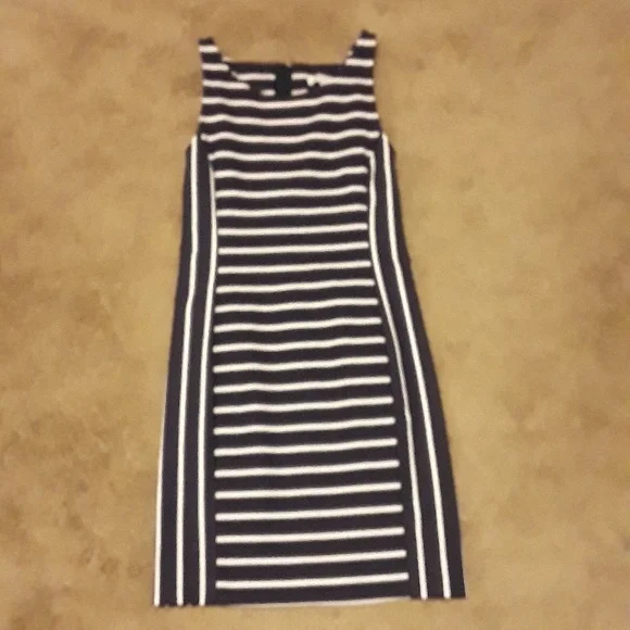 banana republic blue and white striped dress Raw silk Maternity Maxi/Gown - Festival Collection main image 1